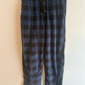 George Men's Blue and Black Buffalo Check fleece lounge pants